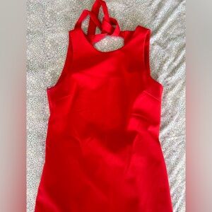 Sleek Red Sleeveless Mini Dress
